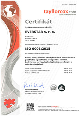 EVERSTAR s.r.o. - ISO 9001:2015